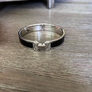 Hermes Silver and Black Bracelet